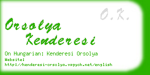 orsolya kenderesi business card